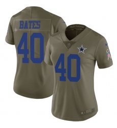 Women's Nike Dallas Cowboys #40 Bill Bates Limited Olive 2017 Salute to Service NFL Jersey