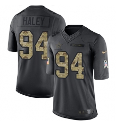 Men's Nike Dallas Cowboys #94 Charles Haley Limited Black 2016 Salute to Service NFL Jersey