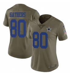 Women's Nike Dallas Cowboys #80 Rico Gathers Limited Olive 2017 Salute to Service NFL Jersey