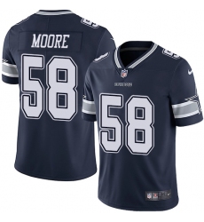 Youth Nike Dallas Cowboys #58 Damontre Moore Navy Blue Team Color Vapor Untouchable Limited Player NFL Jersey