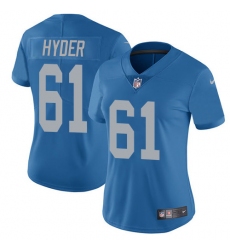 Women's Nike Detroit Lions #61 Kerry Hyder Limited Blue Alternate Vapor Untouchable NFL Jersey