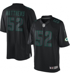 Youth Nike Green Bay Packers #52 Clay Matthews Limited Black Impact NFL Jersey