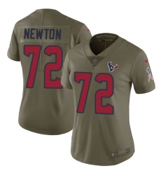 Women's Nike Houston Texans #72 Derek Newton Limited Olive 2017 Salute to Service NFL Jersey