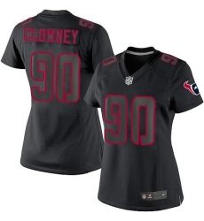 Women's Nike Houston Texans #90 Jadeveon Clowney Limited Black Impact NFL Jersey