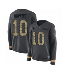 Women's Nike Houston Texans #10 DeAndre Hopkins Limited Black Salute to Service Therma Long Sleeve NFL Jersey