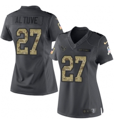 Women's Nike Houston Texans #27 Jose Altuve Limited Black 2016 Salute to Service NFL Jersey