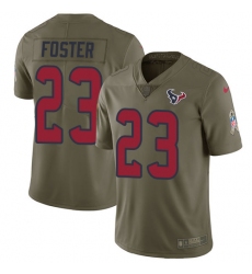 Men's Nike Houston Texans #23 Arian Foster Limited Olive 2017 Salute to Service NFL Jersey