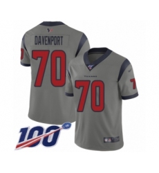 Youth Houston Texans #70 Julien Davenport Limited Gray Inverted Legend 100th Season Football Jersey