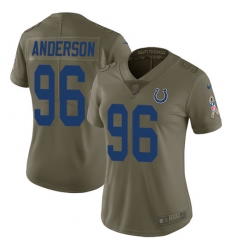 Women's Nike Indianapolis Colts #96 Henry Anderson Limited Olive 2017 Salute to Service NFL Jersey