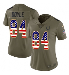 Women's Nike Indianapolis Colts #84 Jack Doyle Limited Olive/USA Flag 2017 Salute to Service NFL Jersey
