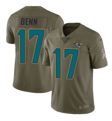 Men's Nike Jacksonville Jaguars #17 Arrelious Benn Limited Olive 2017 Salute to Service NFL Jersey