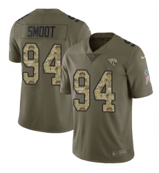 Youth Nike Jacksonville Jaguars #94 Dawuane Smoot Limited Olive/Camo 2017 Salute to Service NFL Jersey