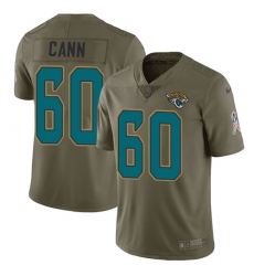Youth Nike Jacksonville Jaguars #60 A. J. Cann Limited Olive 2017 Salute to Service NFL Jersey