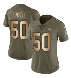 Women's Nike Jacksonville Jaguars #50 Telvin Smith Limited Olive/Gold 2017 Salute to Service NFL Jersey