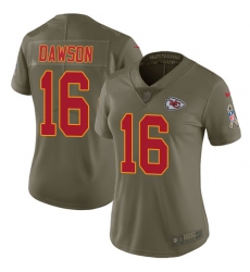 Women's Nike Kansas City Chiefs #16 Len Dawson Limited Olive 2017 Salute to Service NFL Jersey