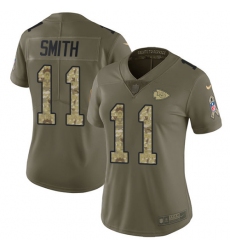 Women's Nike Kansas City Chiefs #11 Alex Smith Limited Olive/Camo 2017 Salute to Service NFL Jersey