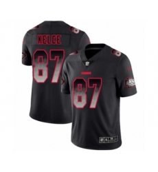 Men's Kansas City Chiefs #87 Travis Kelce Limited Black Smoke Fashion Football Jersey