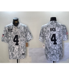 Men's Kansas City Chiefs #4 Rashee Rice Arctic Camo 2024 FUSE Salute to Service Limited Stitched Jersey