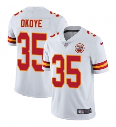 Youth Nike Kansas City Chiefs #35 Christian Okoye White Vapor Untouchable Limited Player NFL Jersey
