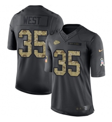 Youth Nike Kansas City Chiefs #35 Charcandrick West Limited Black 2016 Salute to Service NFL Jersey